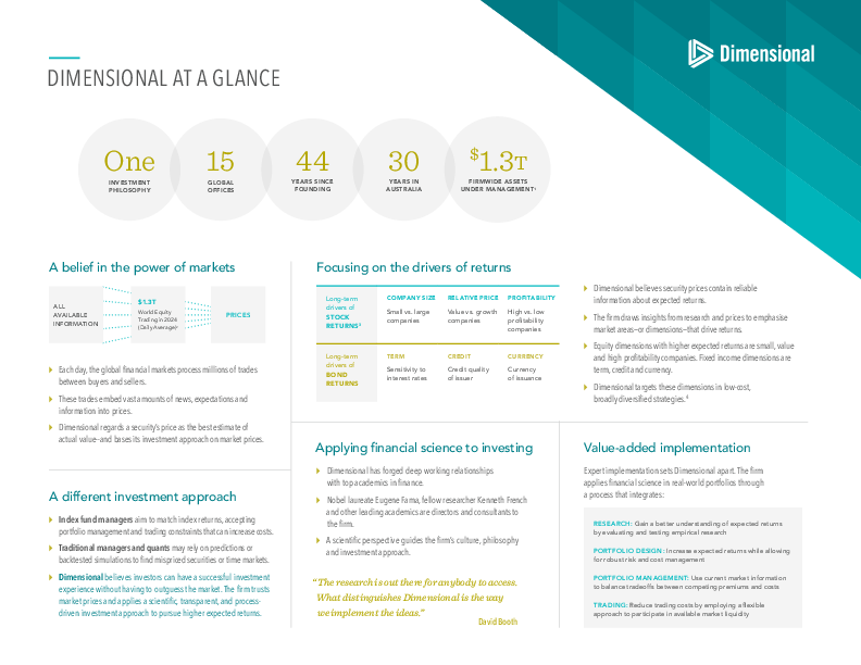Dimensional at a Glance