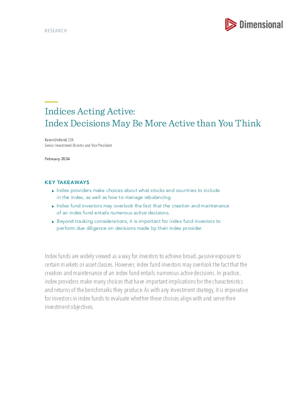 Indices Acting Active: Index Decisions May Be More Active than You Think