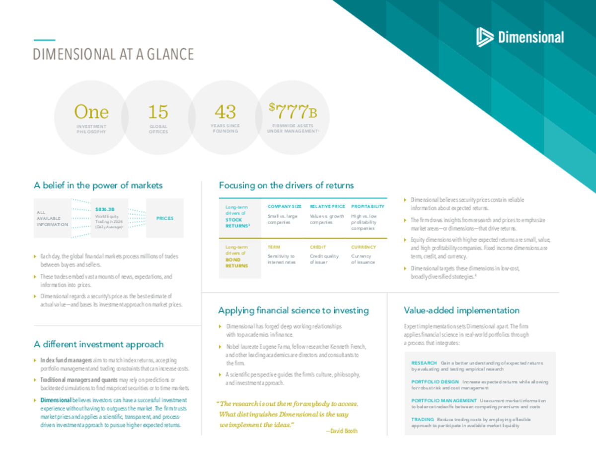 Dimensional at a Glance