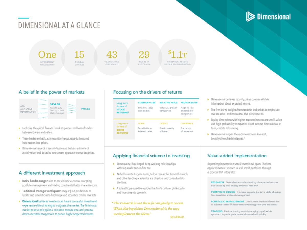 Dimensional at a Glance